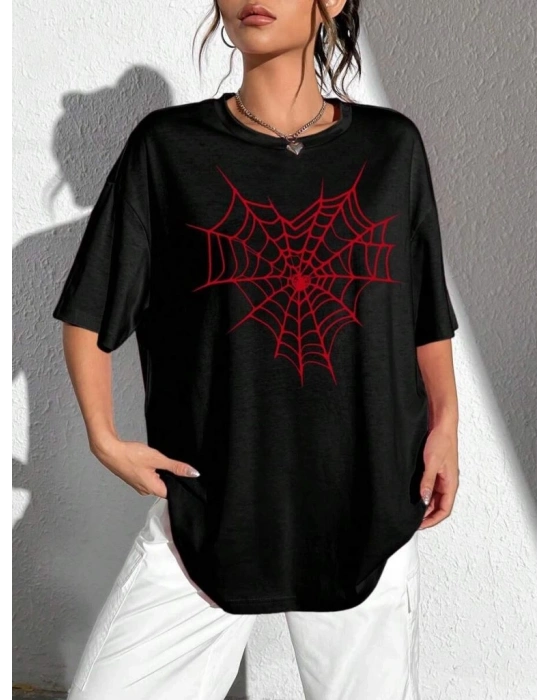 Baskılı Kadın T-shirt - Siyah