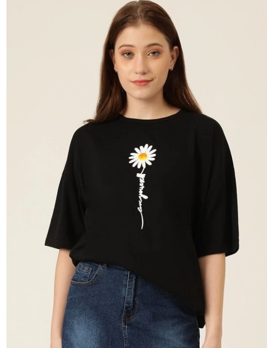 Baskılı Kadın T-shirt - Siyah