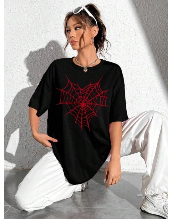 Baskılı Kadın T-shirt - Siyah