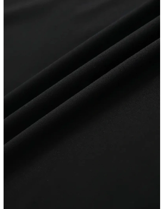 Büyük Boy Ayıcık Baskılı Bisiklet Yaka İlkbahar Yaz İçin Kısa Kollu Kadın Giyim - Siyah