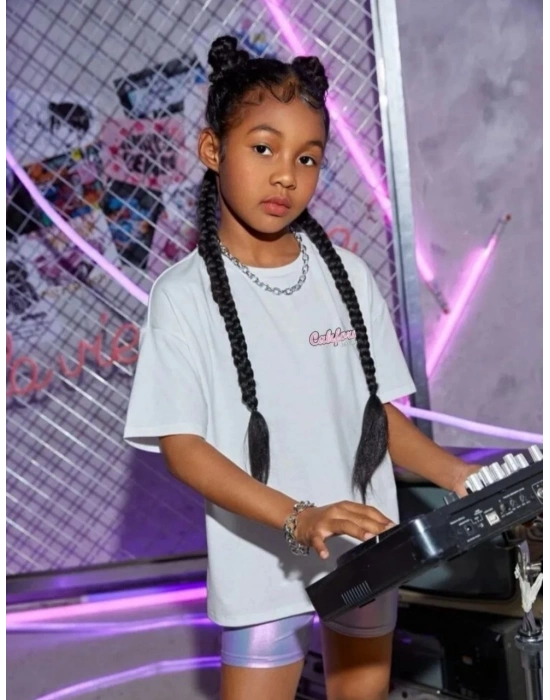 Çocuk Unisex Baskılı T-Shirt - Beyaz