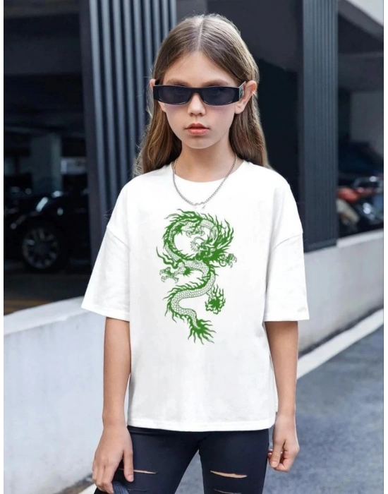 Çocuk Unisex Baskılı T-Shirt - Beyaz