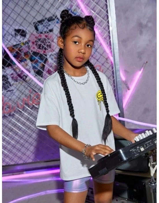 Çocuk Unisex Baskılı T-Shirt - Beyaz