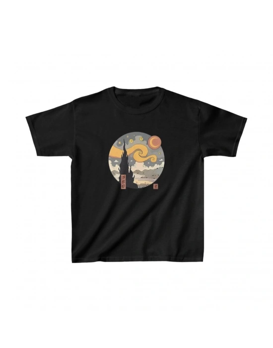 Çocuk Unisex Baskılı T-Shirt - Siyah