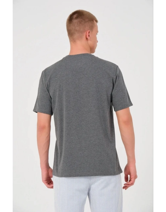 Erkek 24/1 Düz A Kalite Oversize T-shirt - Antrasit