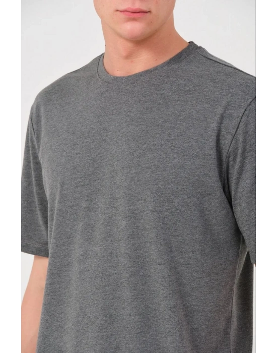 Erkek 24/1 Düz A Kalite Oversize T-shirt - Antrasit