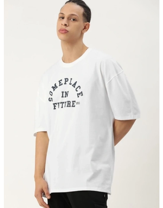 Erkek Baskılı Oversize - Beyaz