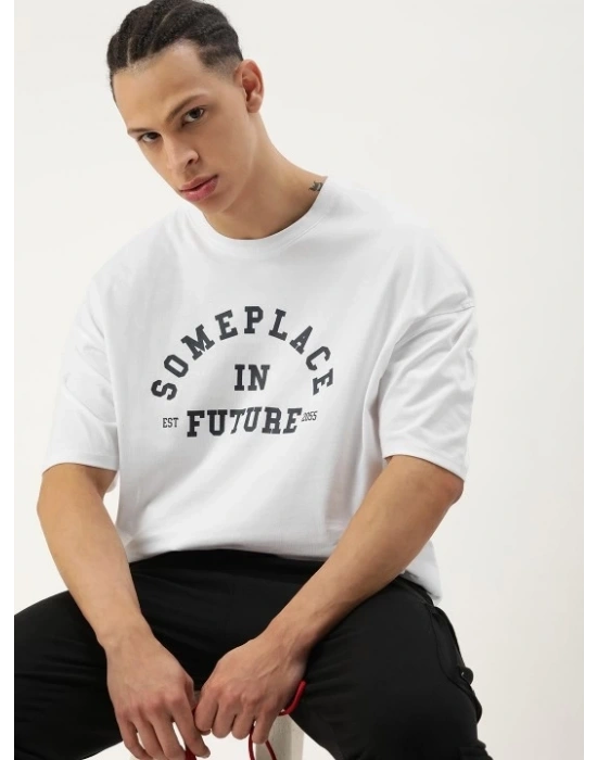 Erkek Baskılı Oversize - Beyaz