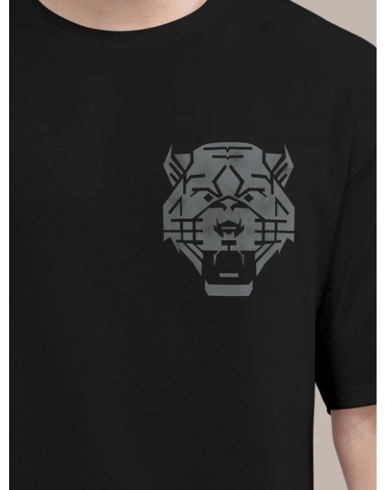 Erkek Baskılı Oversize T-shirt - Siyah