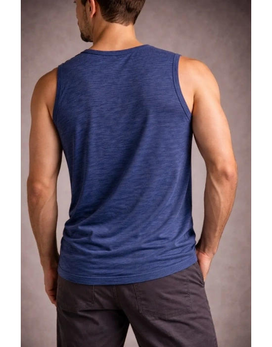 Erkek Flamlı Sıfır Kolsuz Atlet ve Fitness - İndigo