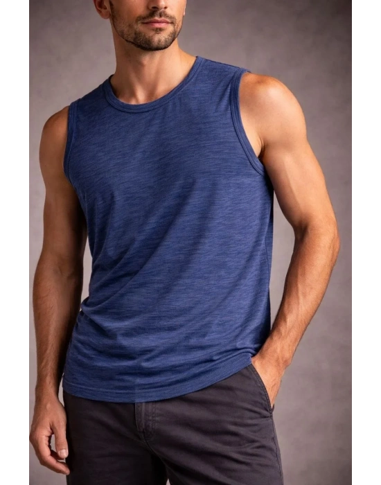 Erkek Flamlı Sıfır Kolsuz Atlet ve Fitness - İndigo