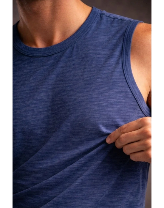 Erkek Flamlı Sıfır Kolsuz Atlet ve Fitness - İndigo