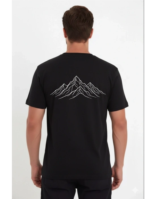 Erkek Nihilist Penguen Özel Tasarım Oversize Bisiklet Yaka Tişört - Siyah