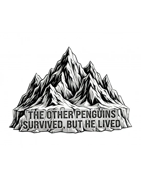 Erkek Nihilist Penguen Temalı Oversize Kapüşonlu Sweatshirt - Beyaz