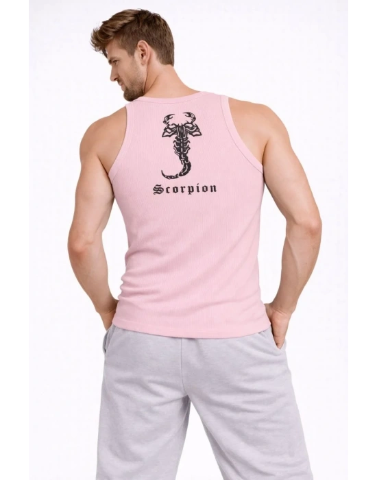 Erkek Spor Fitilli Atlet 3lü Set Mint Yeşili Pembe Bebek Mavisi Slim Fit Kaşkorse Arka