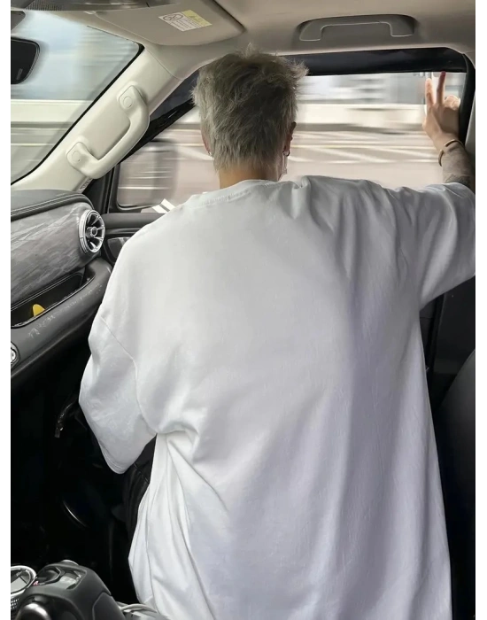 Erkekler için Siyah Tişört Grafik Genç Emo Vintage Gotik Büyük Beden Kısa Kollu - Beyaz