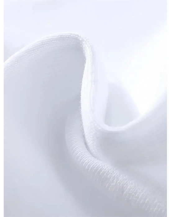 Eşsiz Baskı Tasarımlı Büyük Beden Erkek Tişörtü - Polyester Makinede Yıkanabilir - Beyaz