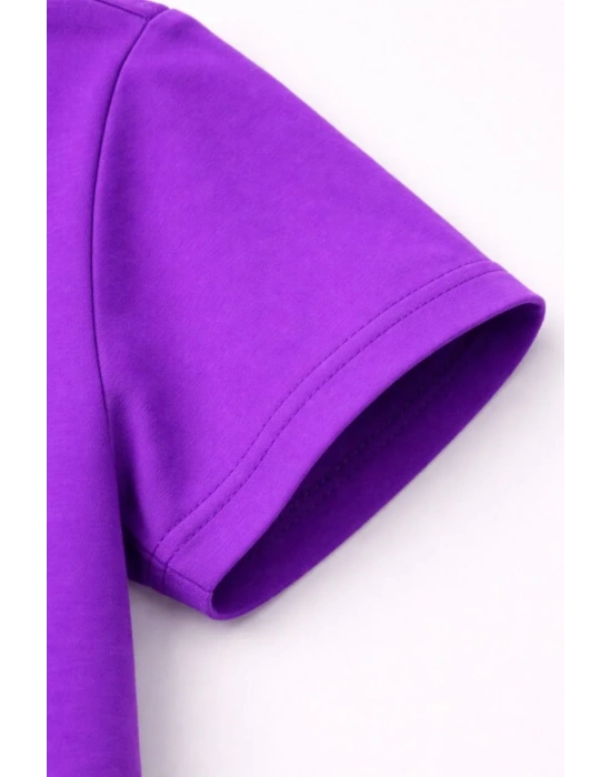 Genç Erkek Çocuk V Yaka Tişört Model - Mor