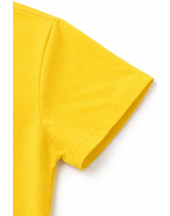 Genç Erkek Çocuk V Yaka Tişört Model - Sarı