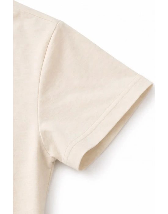 Genç Erkek Çocuk V Yaka Tişört Model - Taş