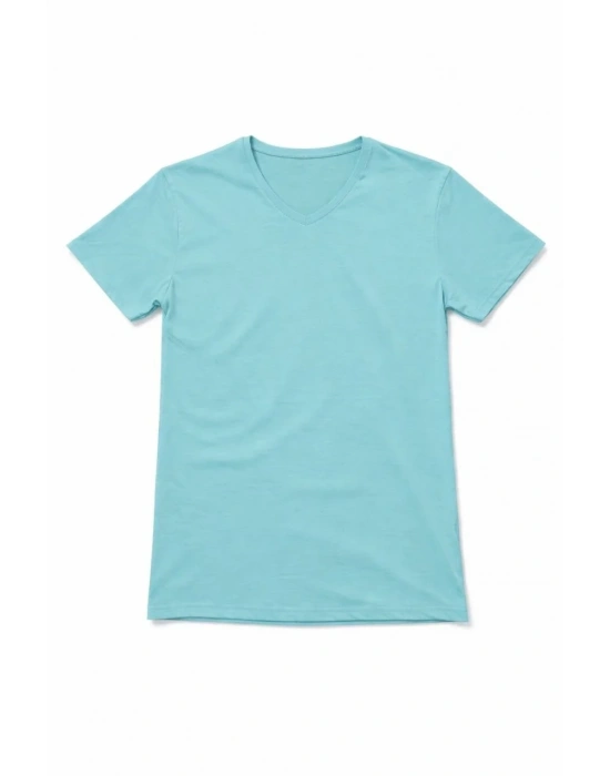 Genç Erkek Çocuk V Yaka Tişört Model - Turkuvaz