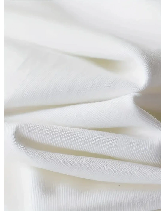 Geniş Kesim Pamuklu Tişört - GANDHI The Project Baskılı Beyaz Kesim Kısa Kollu - Beyaz