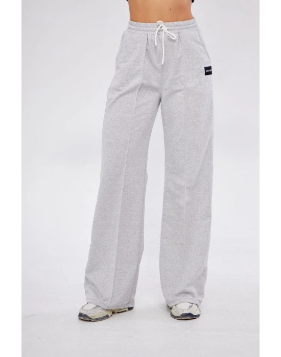 İki iplik Bol Paça Eşofman Pantalon - Gri