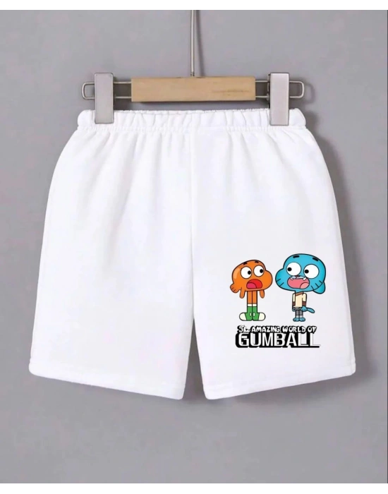 Kadın Beli Lastikli Baskılı Mini Şort - Beyaz