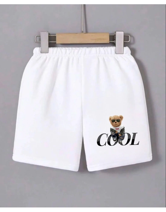 Kadın Beli Lastikli Baskılı Mini Şort - Beyaz