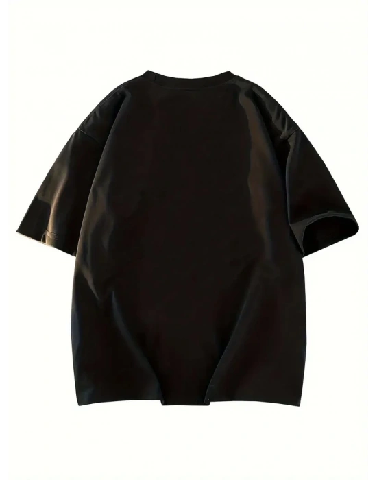 Kadın Eğlenceli Harf NY Baskılı Bisiklet Yaka Tişört - Polyester Makinede - Siyah