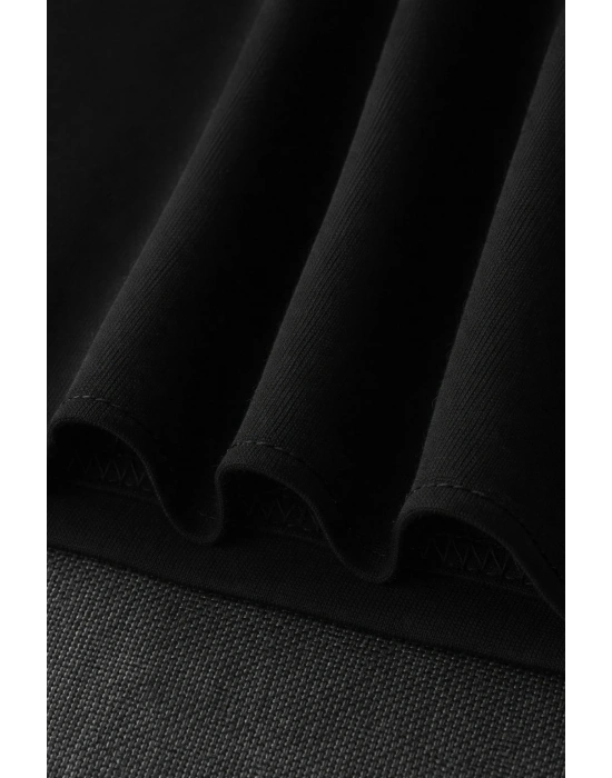 Kadınlar için Siyah Kedi Grafik Tişört - Oversize Kısa Kollu Üst Nefes Alabilir - Siyah