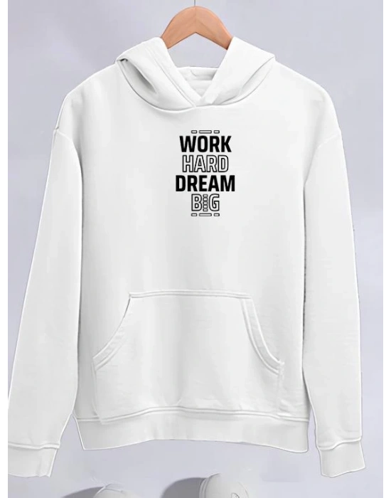 Kışlık Üç İplik Kapüşonlu SweatShirt - Beyaz