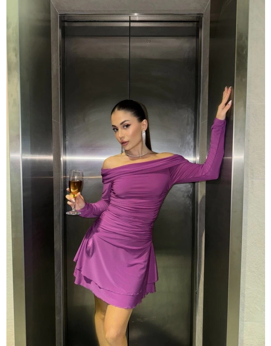 Mını Fırfırlı Elbise - Pembe