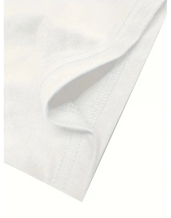 ERKEK No Risk No Story Baskılı Oversize Bisiklet Yaka - Beyaz