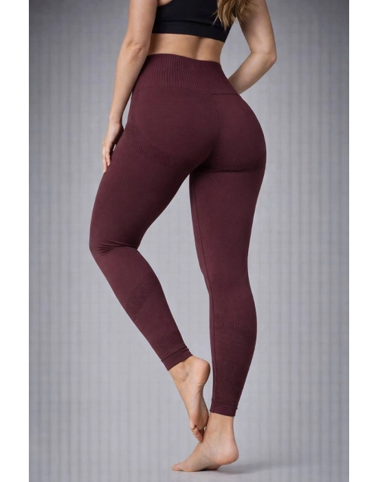 Nonofit Kadın Yüksek Bel Full Extra Toparlayıcı Likralı Ön Arka ve Bilek Desenli - Bordo