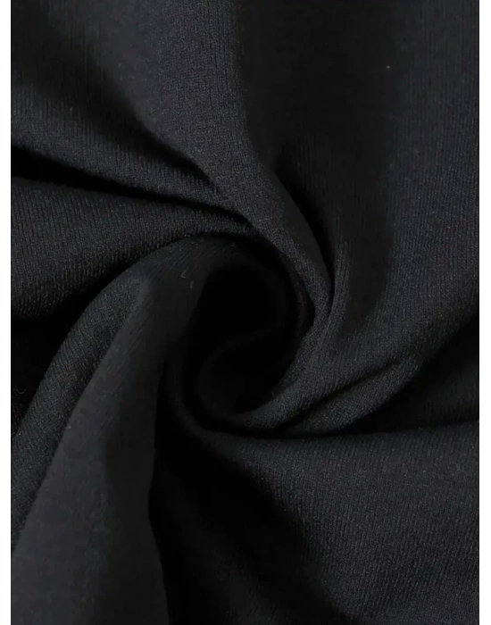 Ördek Baskılı ve Yuvarlak Yakalı Kadın Günlük Büyük Boy Siyah Tişört. - Siyah