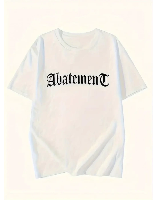 Örümcek Ağı Desenli Baskılı Oversize Bisiklet Yaka T-shirt - Beyaz