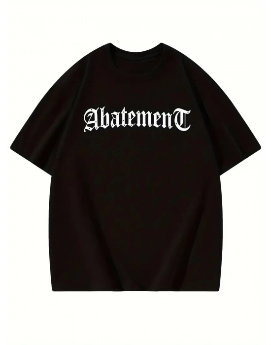 Örümcek Ağı Desenli Baskılı Kadın Bisiklet Yaka T-shirt - Siyah