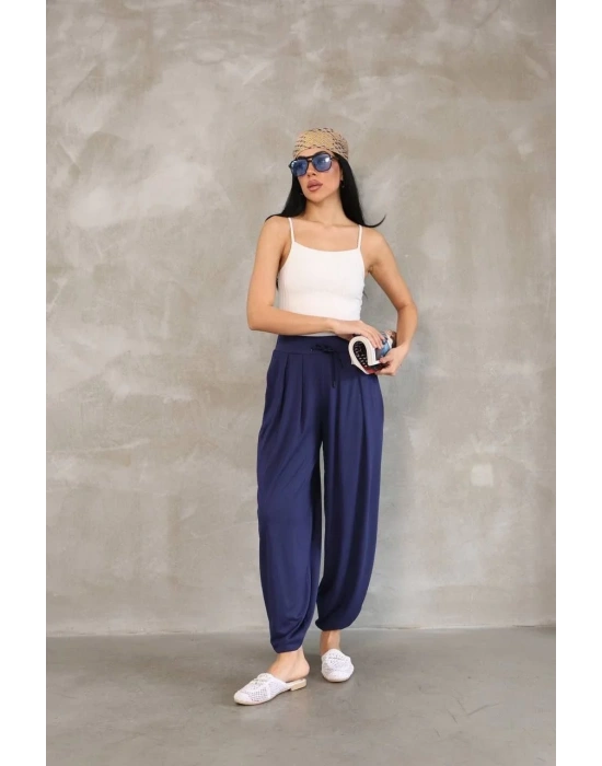 Osy Modal Yumuşak Dokulu Şalvar Pantalon - Lacivert