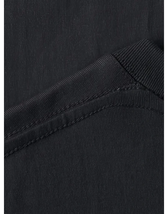 Pembe Panter Baskılı Erkek Oversize Kısa Kollu Tişört İlkbahar ve Yaz için - Siyah