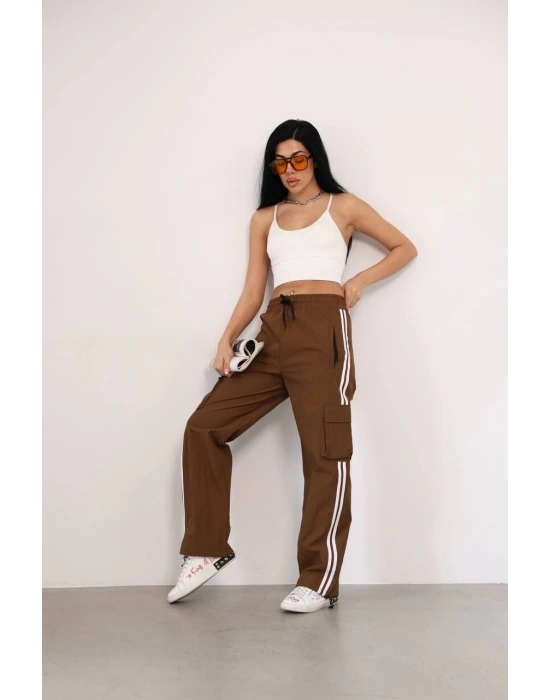 Praşut Kargo Çeplı Baggy Esofman - Kahve