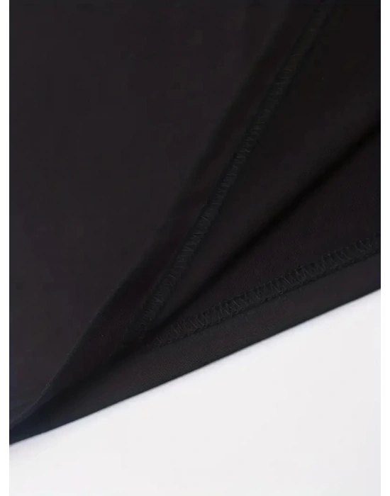 Erkek GYM Baskılı Oversize Bisiklet Yaka Erkek T-shirt - Siyah