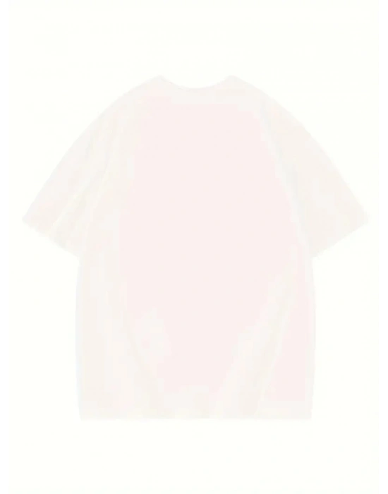 Kadın Thousand  Baskılı Oversize Bisiklet Yaka T-shirt - Beyaz