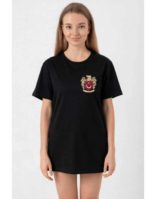 Türk Arma Baskı T-shirt - Siyah