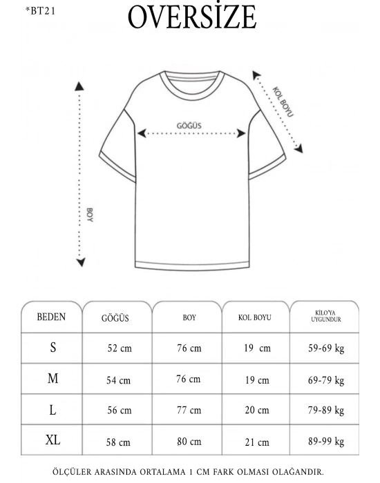 ERKEK Bisiklet Yaka Baskılı Oversize T-Shirt - Beyaz