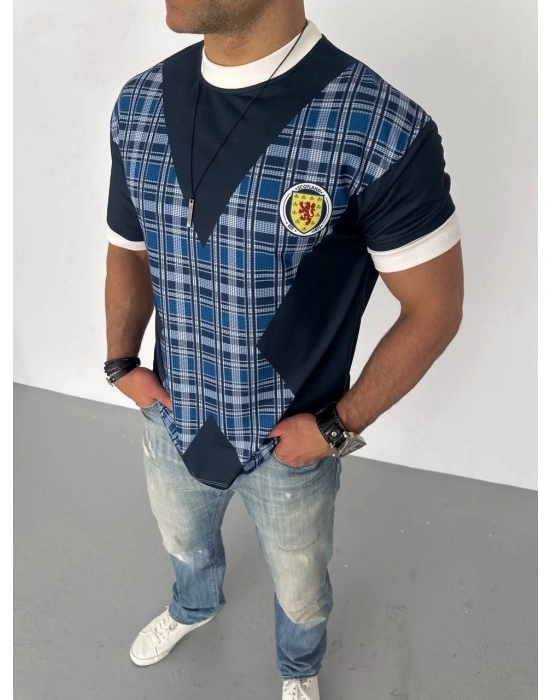 ERKEK Bisiklet Yaka Baskılı Oversize T-Shirt - Siyah