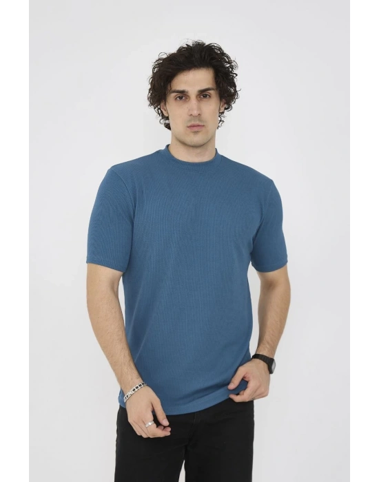 ERKEK Bisiklet Yaka T-Shirt- Turkuaz