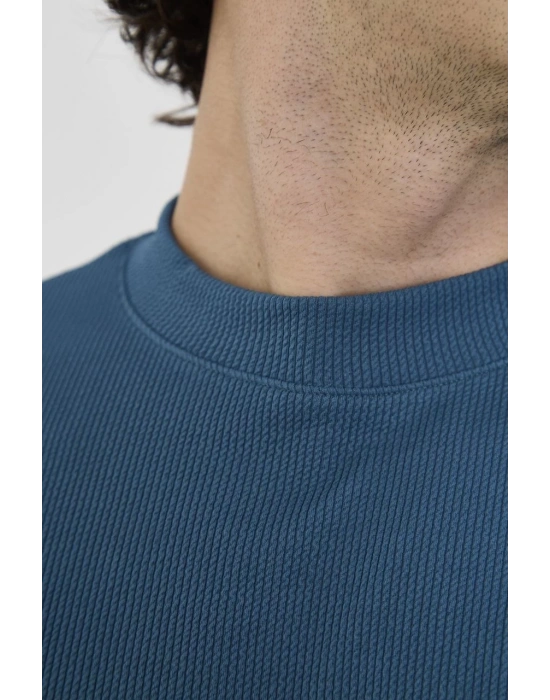 ERKEK Bisiklet Yaka T-Shirt- Turkuaz