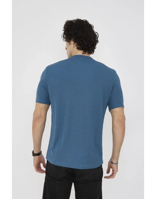 ERKEK Bisiklet Yaka T-Shirt- Turkuaz