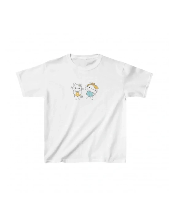 Unisex Çocuk Baskılı T-Shirt - Beyaz